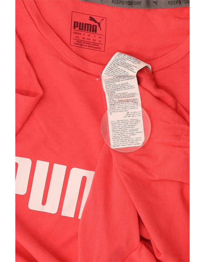 Puma Grafisk T-Shirt Top UK 14 Medium Pink Bomuld