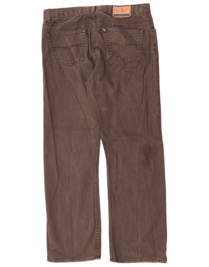 Marks & Spencer Herre Blue Harbor Straight Jeans W36 L31 Brun Bomuld