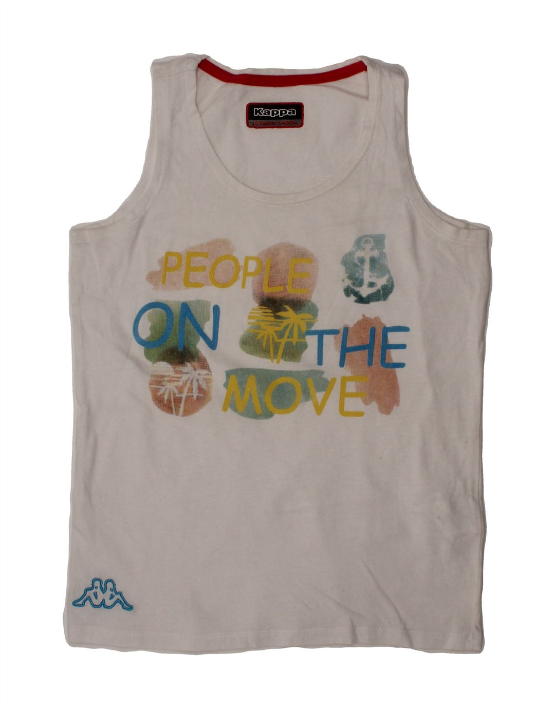 KAPPA Girls Graphic Vest Top 9-10 Years White Cotton Vintage Kappa and Second-Hand Kappa from Messina Hembry 