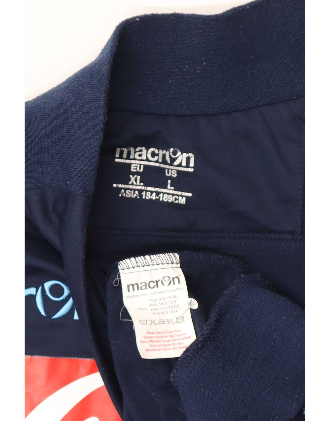 Macron Herre Grafisk Pullover Træningsdragt Top Stor Marineblå Colourblock