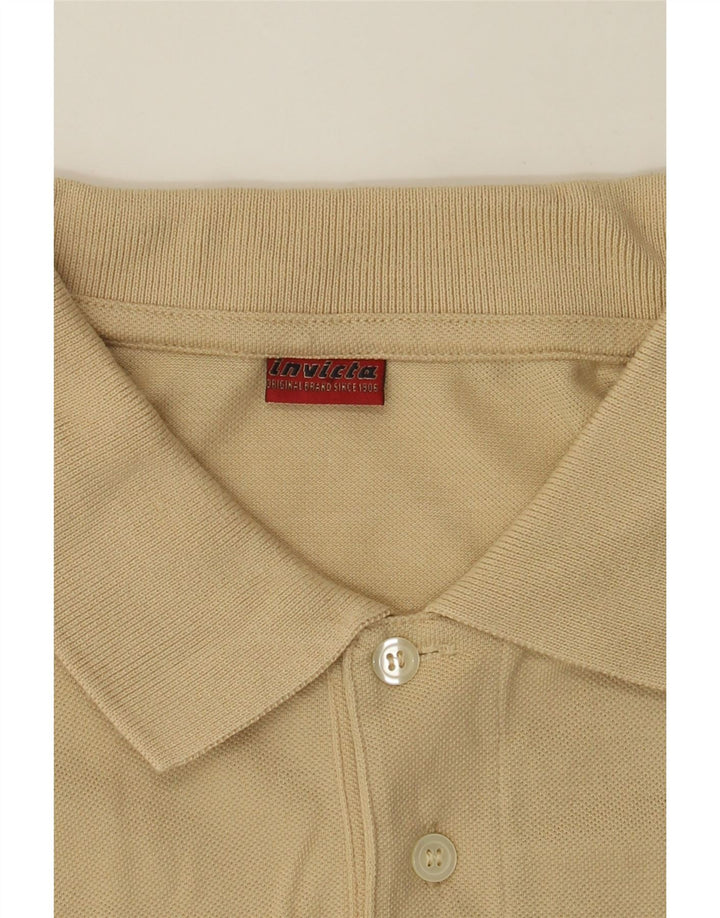 INVICTA Mens Polo Shirt 2XL Beige Cotton Vintage Invicta and Second-Hand Invicta from Messina Hembry 