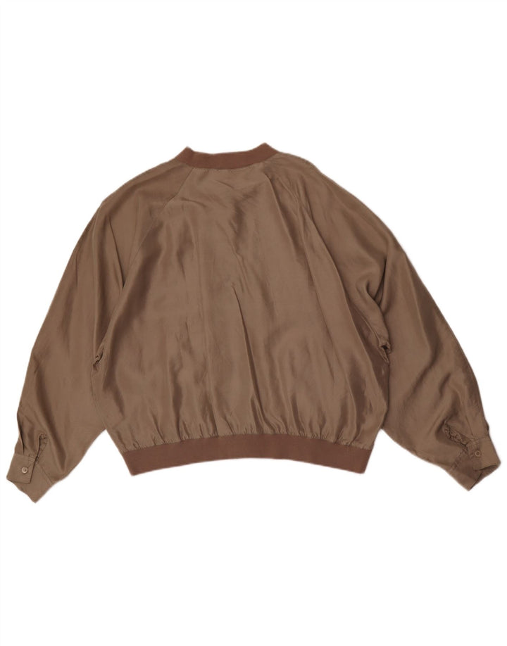 Marco Pecci Dame Oversized Bomber Jacket IT 42 Medium Brun Silke