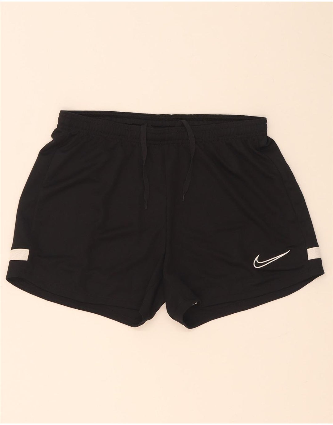 Nike Dame Dri Fit Sports Shorts UK 12 Medium Sort Colourblock Polyester