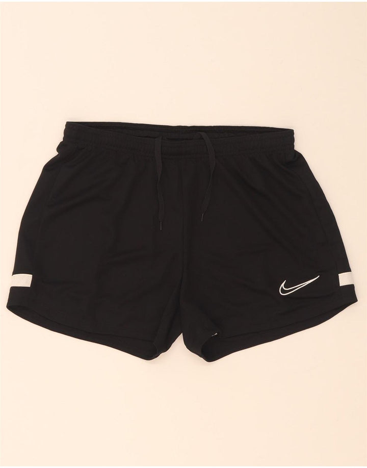 Nike Dame Dri Fit Sports Shorts UK 12 Medium Sort Colourblock Polyester