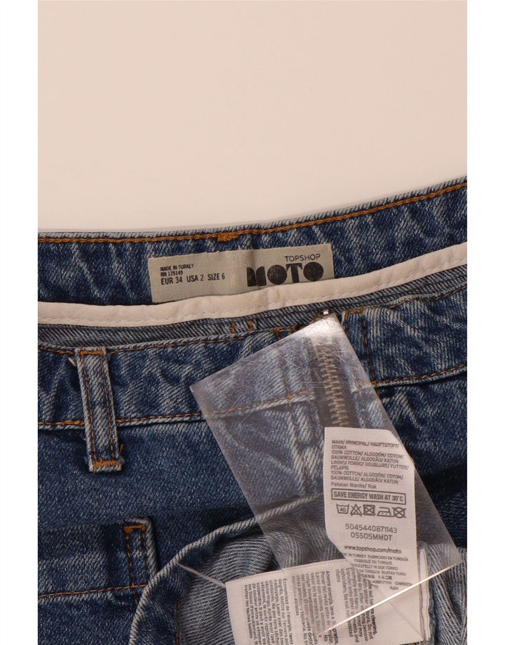 TOPSHOP Dame Mini Denim Nederdel UK 6 XS W26 Blå Bomuld