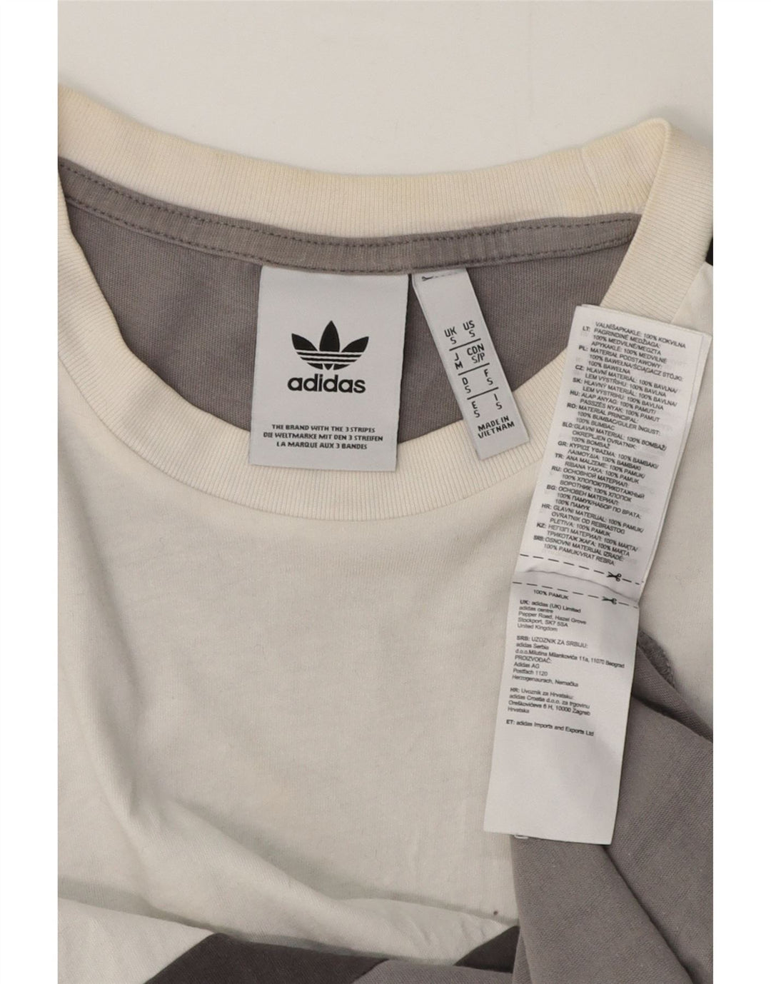 Adidas Herre T-Shirt Top Lille Grå Colourblock Bomuld