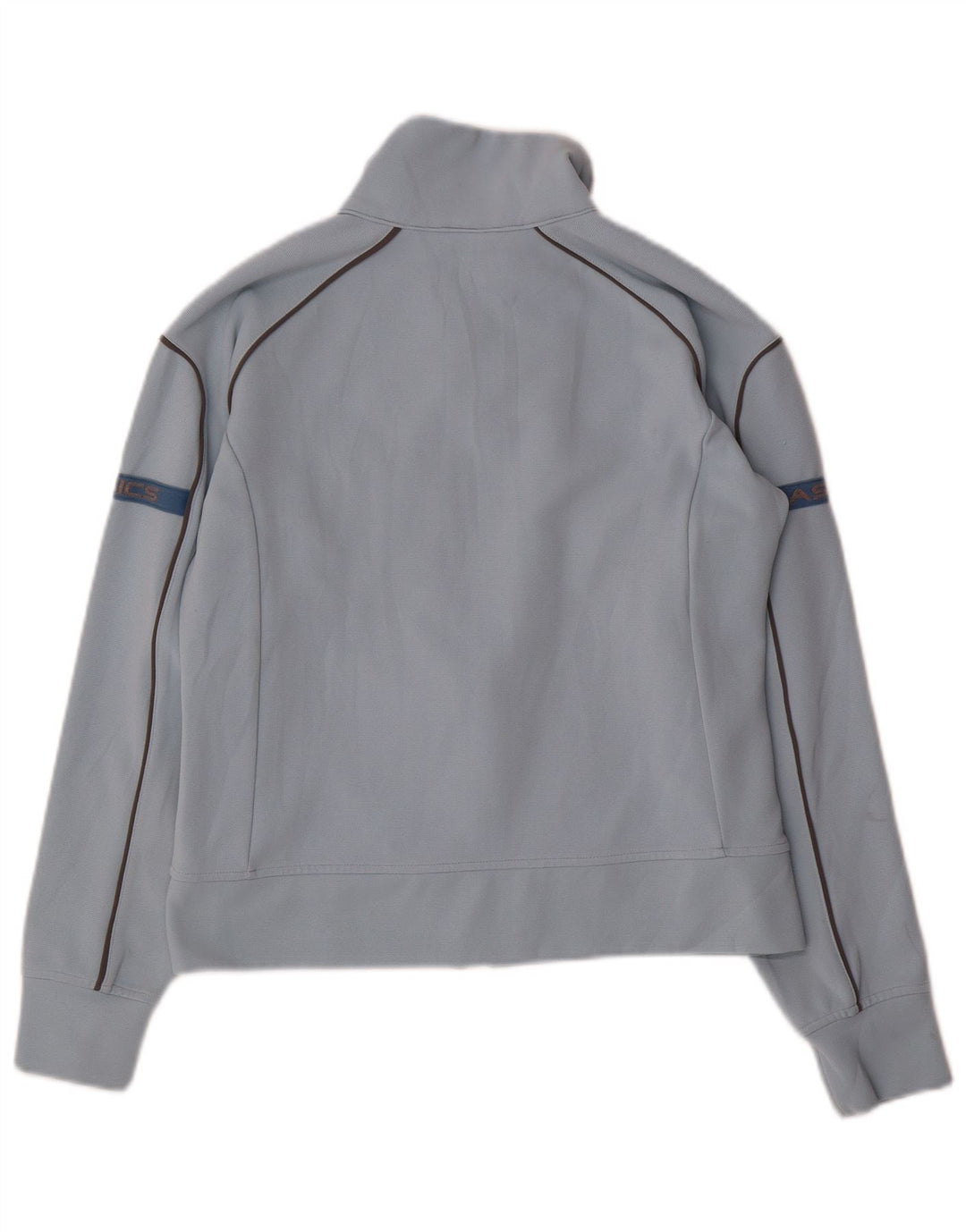 ASICS Womens Tracksuit Top Jacket UK 10 Small Blue Acrylic