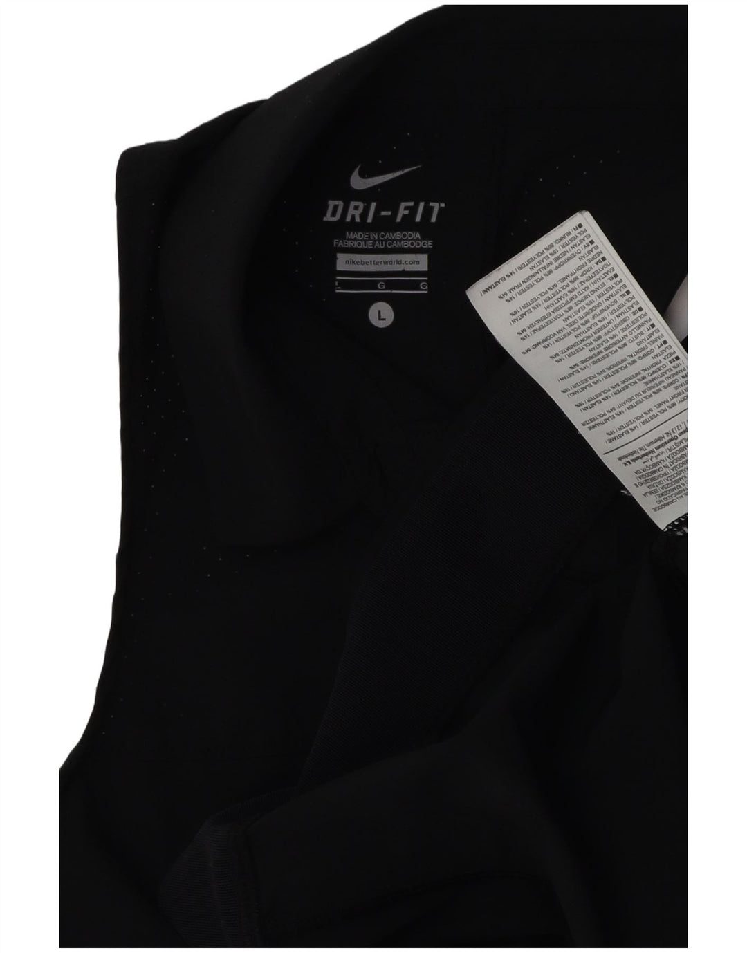NIKE Dame Dri Fit Vest Top UK 16 Large Black Polyester