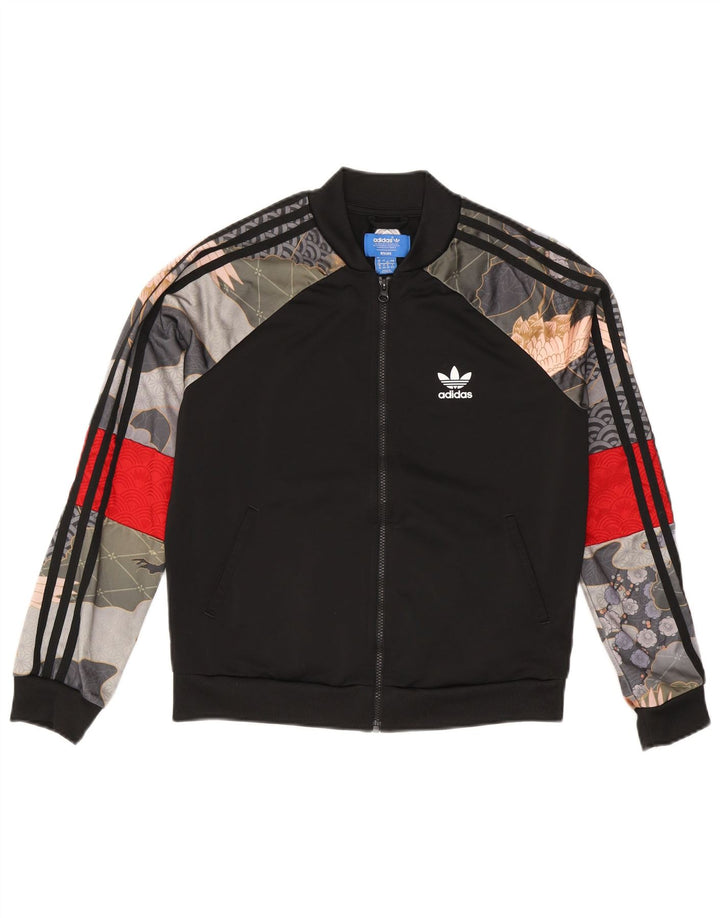 Adidas træningsdragt topjakke til kvinder UK 12 Medium Sort Patchwork