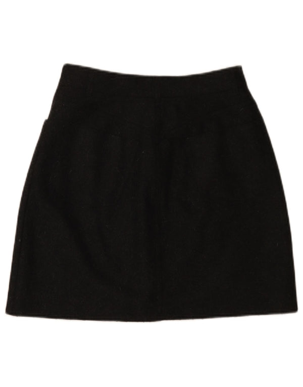 VINTAGE A-Line nederdel til kvinder IT 42 Medium W26 Sort Uld