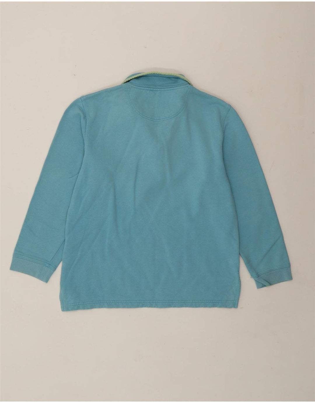 Boden Dame Zip Neck Sweatshirt Jumper UK 14 Medium Blue Bomuld