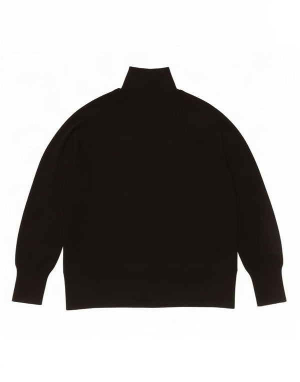 Zara Dame Oversized Turtle Neck Jumper Sweater UK 10 Small Black Viscose