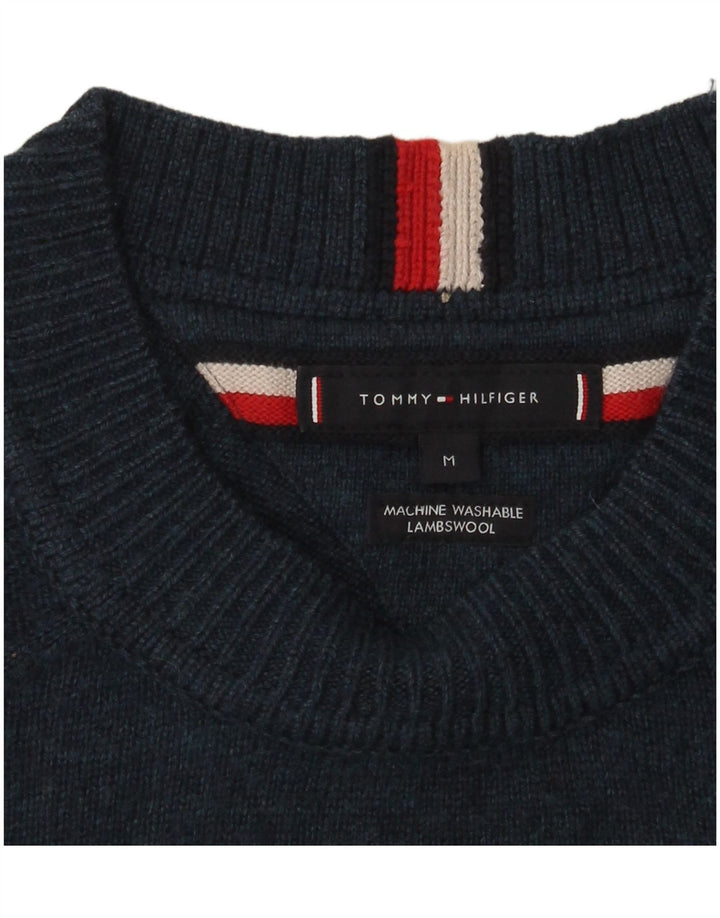 Tommy Hilfiger Herre Crew Neck Jumper Sweater Medium Marineblå Lammeuld