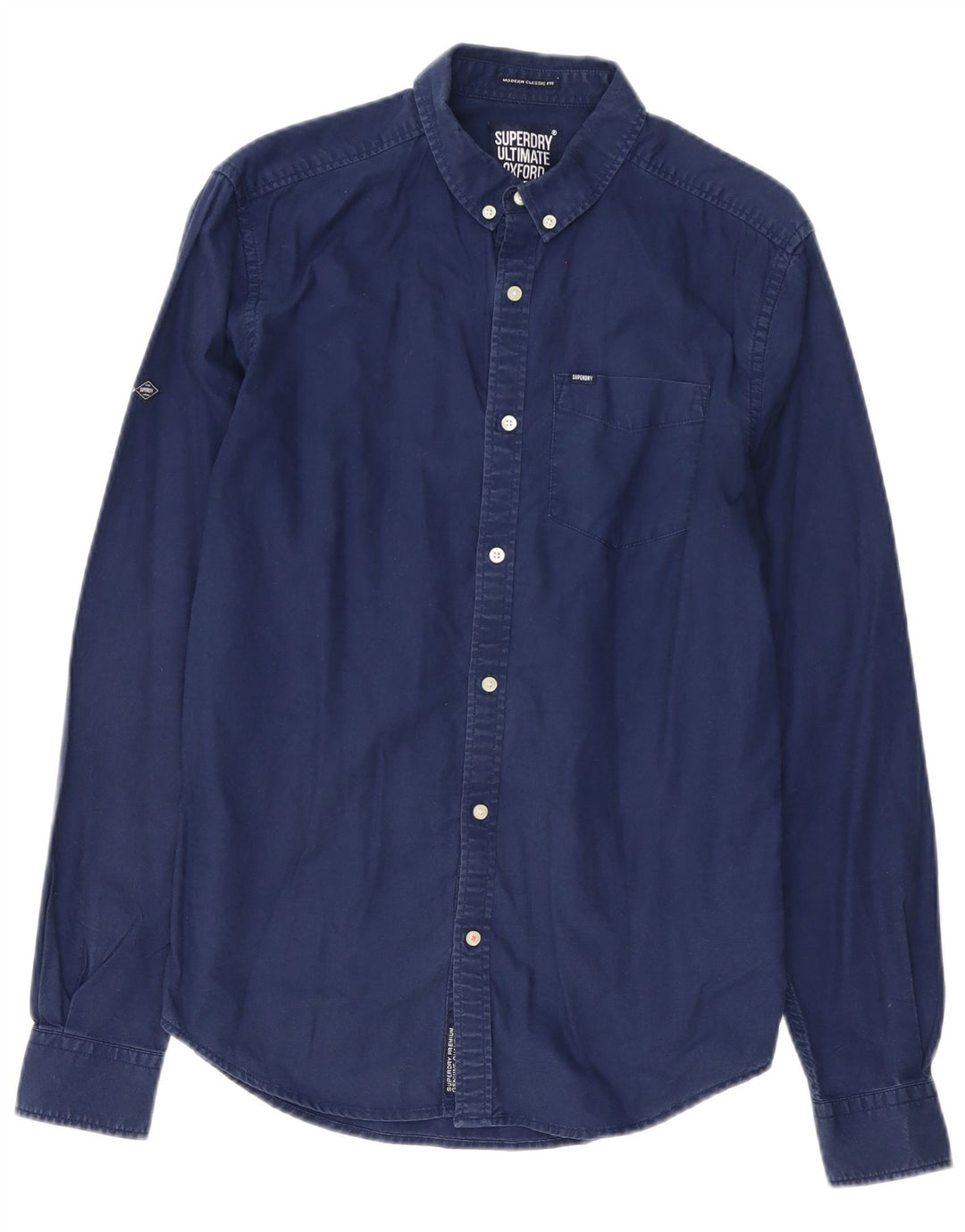 Superdry herreskjorte medium marineblå bomuld