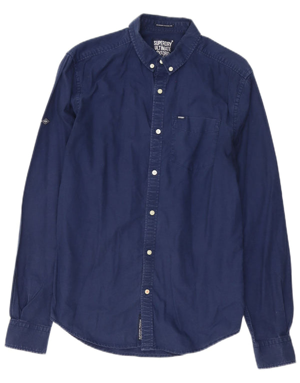 Superdry herreskjorte medium marineblå bomuld