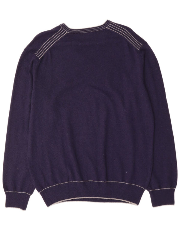 KAPPA Herre grafisk V-hals sweater 2XL marineblå kashmir