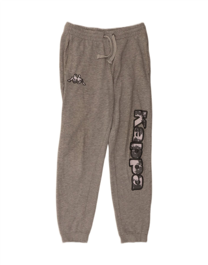 KAPPA Mens Graphic Tracksuit Trousers Joggers Large  Grey Cotton