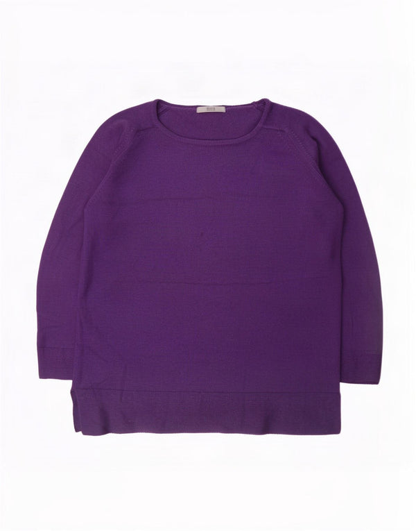 Marks & Spencer Womens Boat Neck Jumper Sweater UK 10 Small Purple