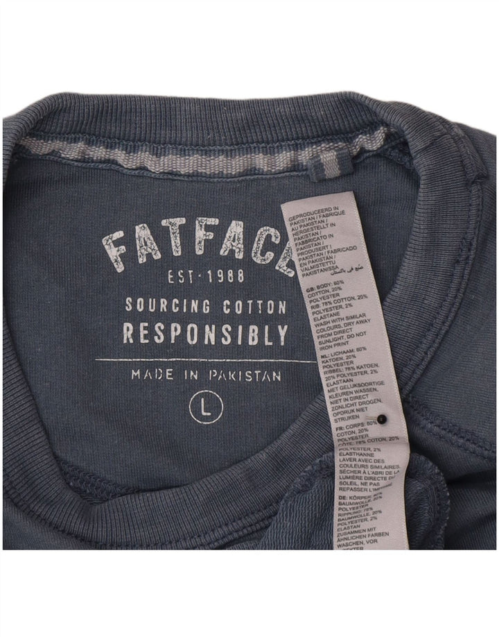 Fat Face Herre Grafisk Sweatshirt Jumper Stor Blå Bomuld