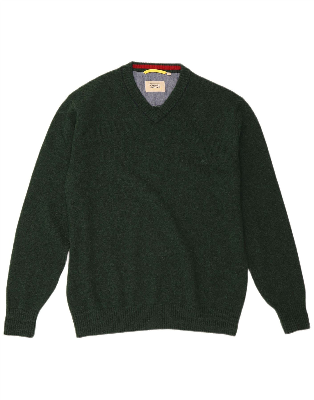 CAMEL ACTIVE Herre V-hals sweater Stor grøn uld