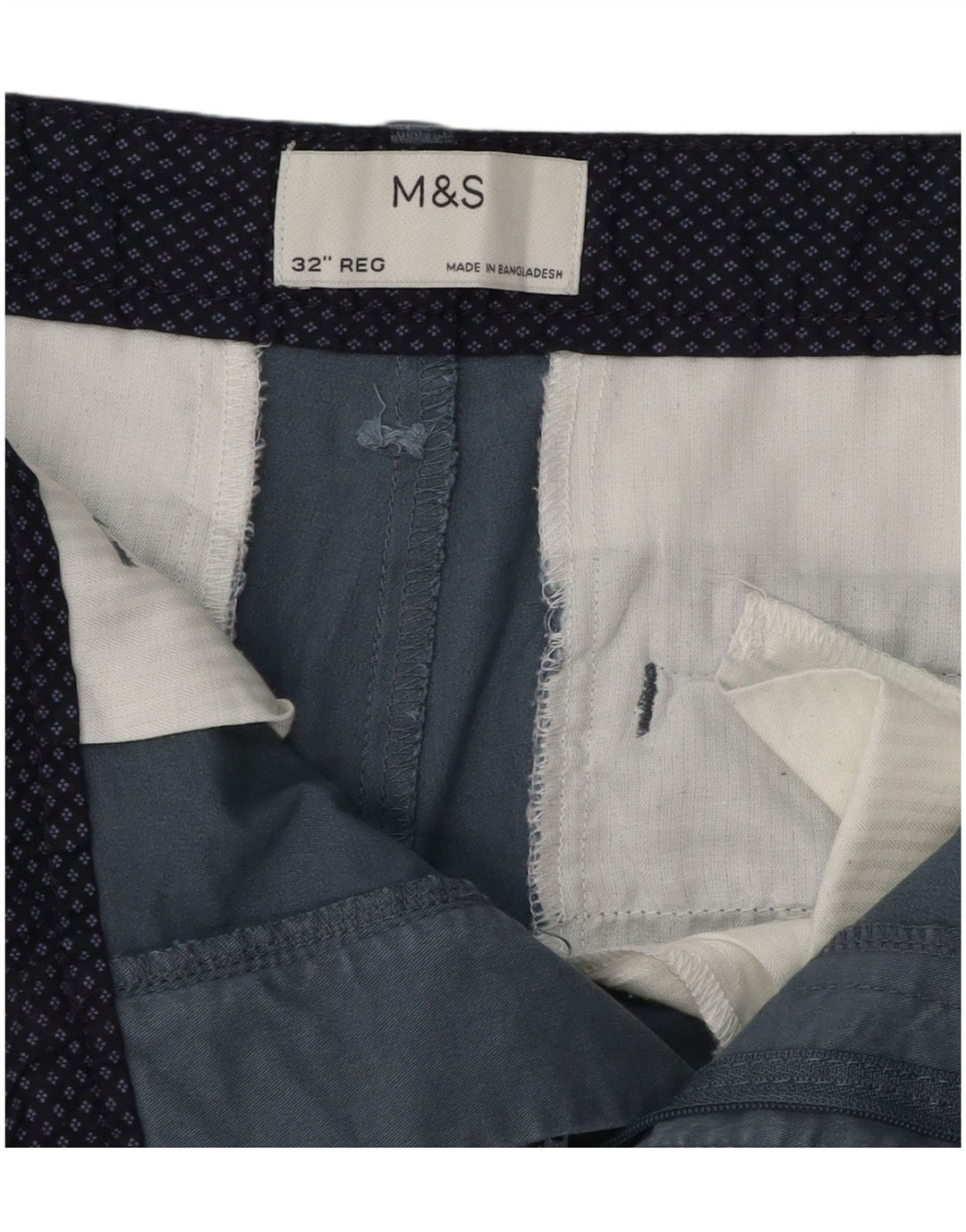 Marks & Spencer Herre Chino Shorts W32 Medium Blue Bomuld
