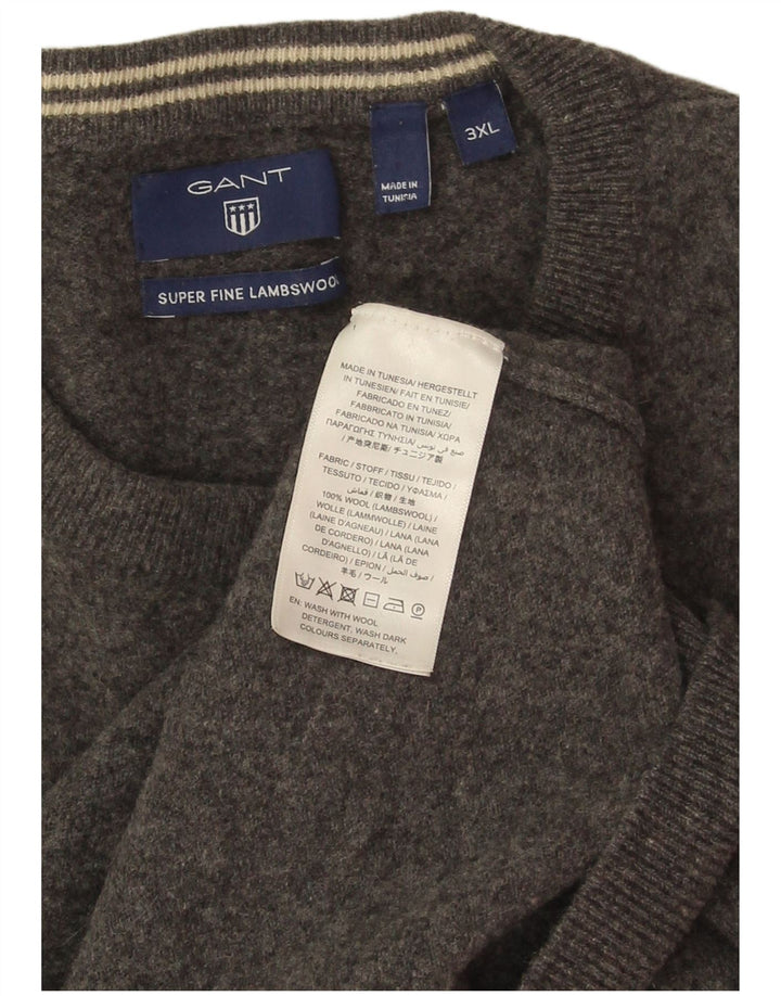 Gant herre rund hals sweater 3XL grå lammeuld