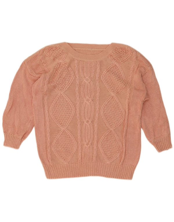 Vintage Dame Boat Neck Jumper Sweater UK 16 Large Pink