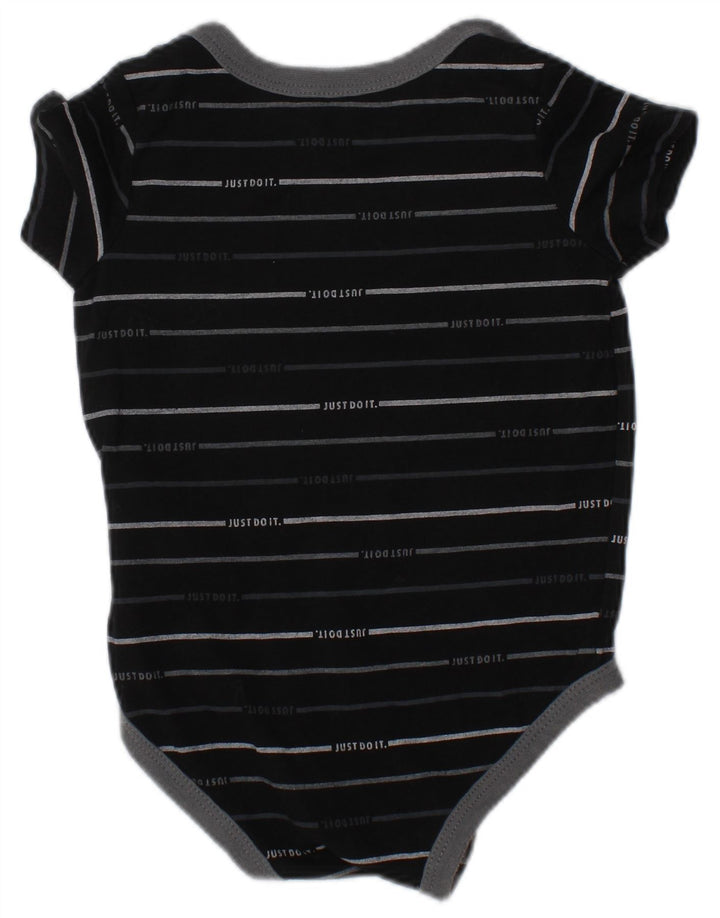 NIKE Baby Boys grafisk bodysuit 6-9 måneder sort stribet bomuld