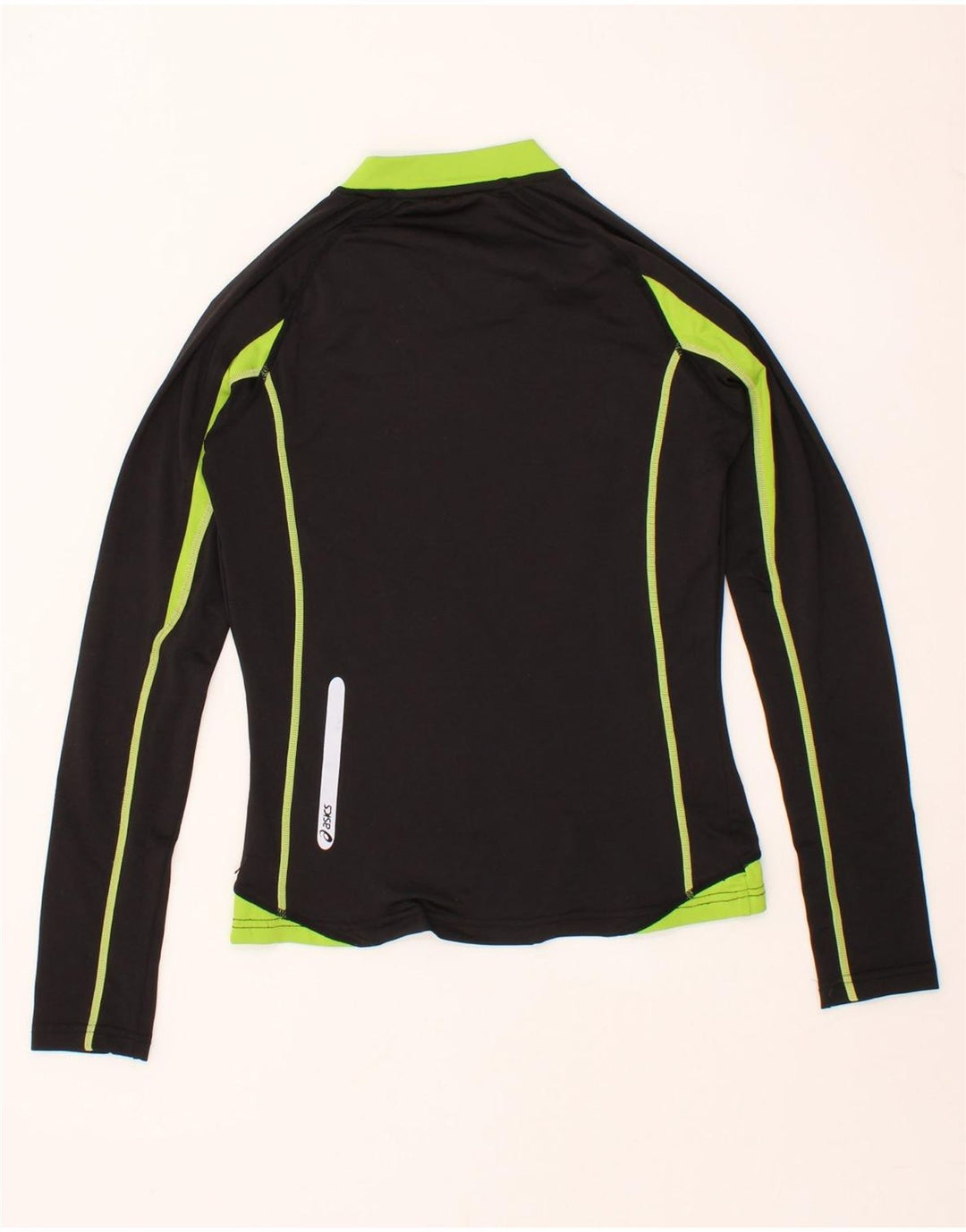 ASICS Womens Top Long Sleeve UK 6 XS Black Colourblock Polyester Vintage Asics and Second-Hand Asics from Messina Hembry 
