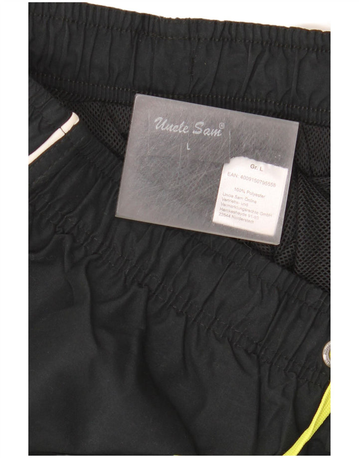 Uncle Sam Herre grafiske træningsdragt bukser Stor sort polyester