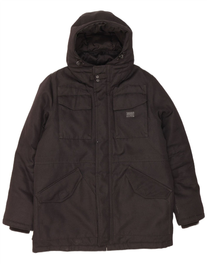 G-Star Herre hættepolstret jakke UK 40 Stor sort polyester