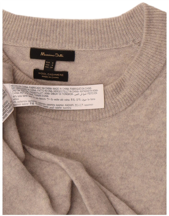 Massimo Dutti Dame Langærmet Jumper Kjole UK 10 Lille Grå Uld