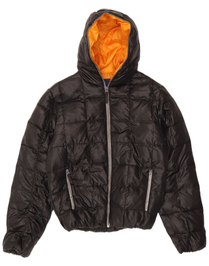 Zara drenge hættepolstret jakke 13-14 år XL Sort polyester