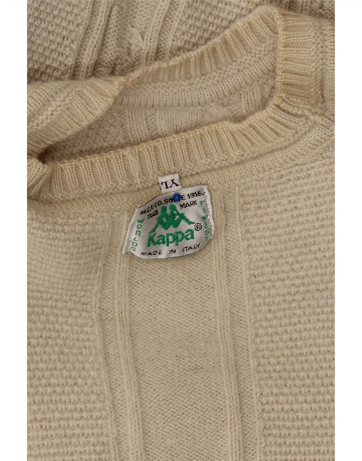 KAPPA Herre grafisk rund hals sweater stor beige