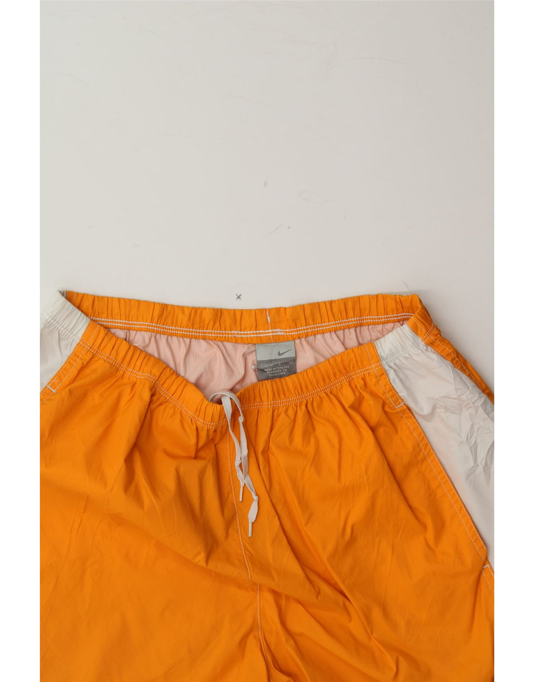 NIKE Womens Sport Shorts US 12/14 Large  Orange Colourblock Polyamide Vintage Nike and Second-Hand Nike from Messina Hembry 