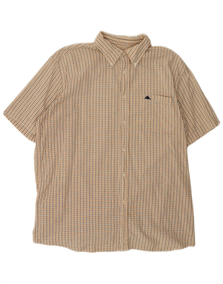 KAPPA kortærmet herreskjorte 2XL hvid ternet bomuld