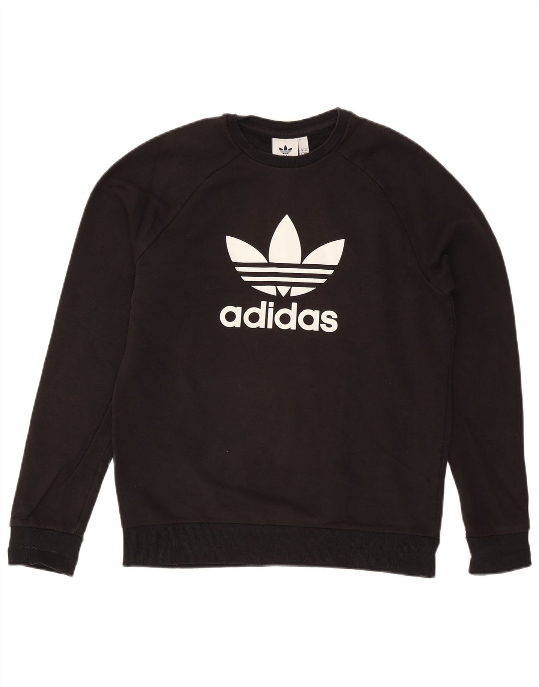 Adidas Grafisk Sweatshirt Jumper Medium Sort Bomuld
