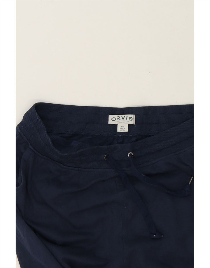 ORVIS Mens Tracksuit Trousers Joggers Large  Navy Blue Polyester Vintage Orvis and Second-Hand Orvis from Messina Hembry 