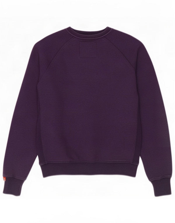 Superdry Womens Oversized Sweatshirt Jumper UK 10 Small Purple Cotton