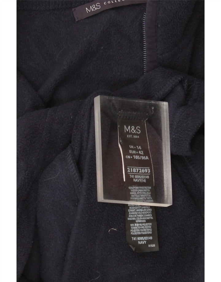 Marks & Spencer Fleecejakke til kvinder UK 14 Stor marineblå polyester