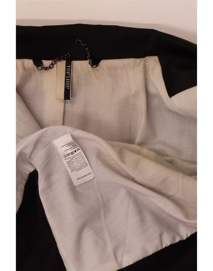 Topshop Dame 3/4-ærmet frakke Blazer Jacket UK 12 Medium Black