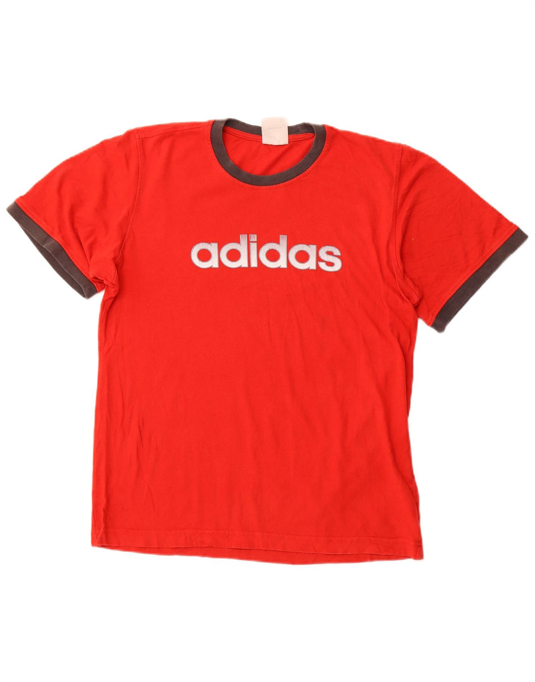 ADIDAS Mens Graphic T-Shirt Top Medium Red Cotton