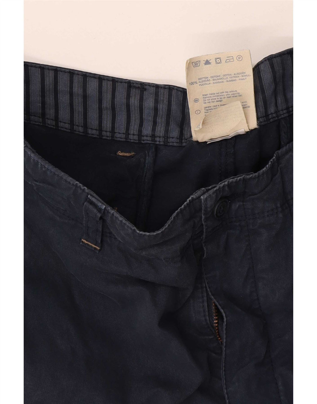 Champion Herre Chino Shorts Large W34 Marineblå Bomuld