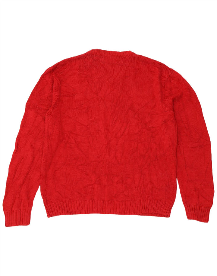 Chaps Herre Regular Fit V-hals sweater XL Rød Bomuld