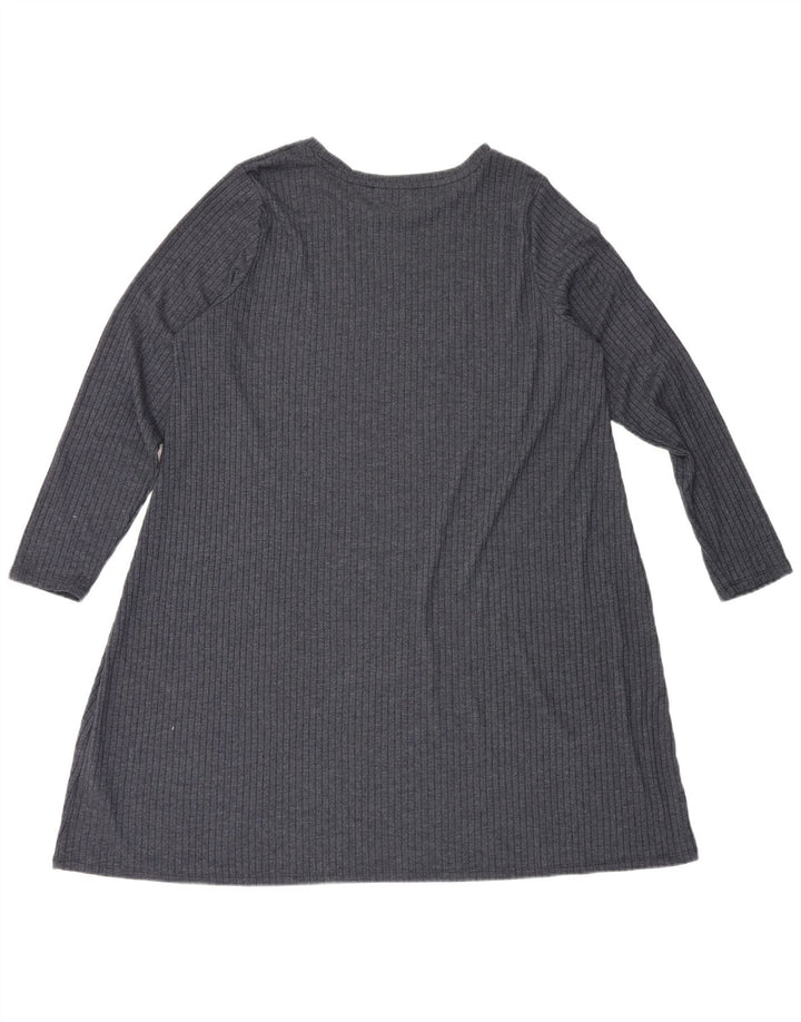 Marks & Spencer langærmet basiskjole til kvinder UK 20 2XL Marineblå