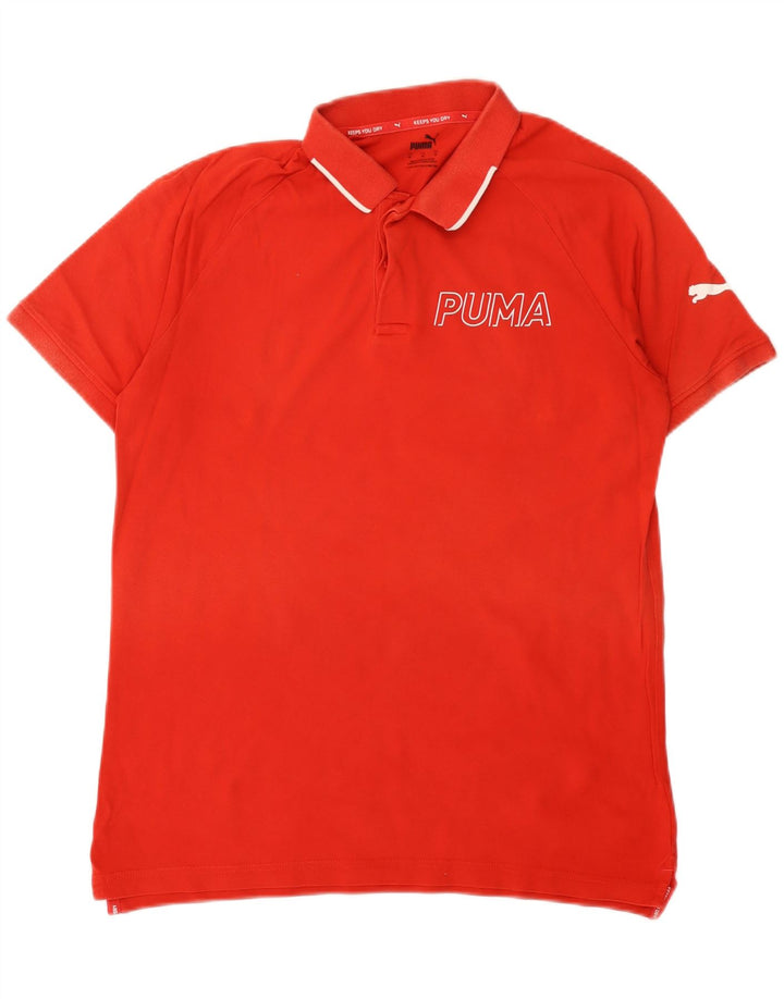 Puma Herre Grafisk Polo Shirt Medium Rød Bomuld Sports