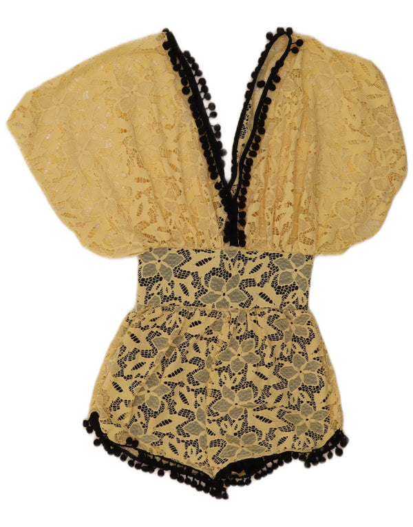 Vintage dame blonde playsuit UK 12 Medium Yellow