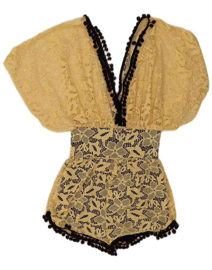 Vintage dame blonde playsuit UK 12 Medium Yellow