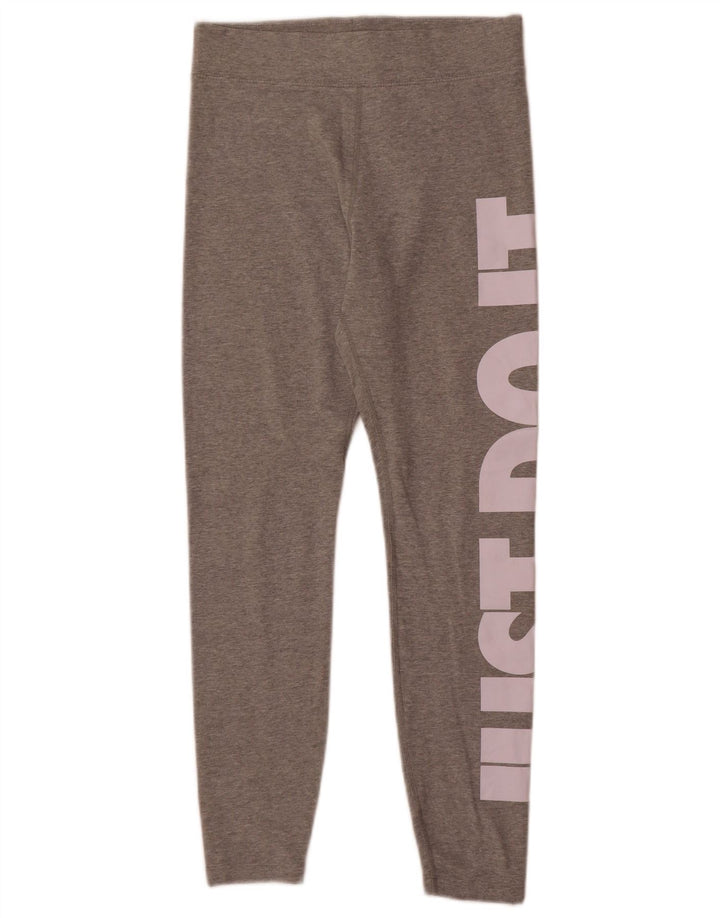 Nike Dame Grafiske Leggings UK 12 Medium Grey Bomuld