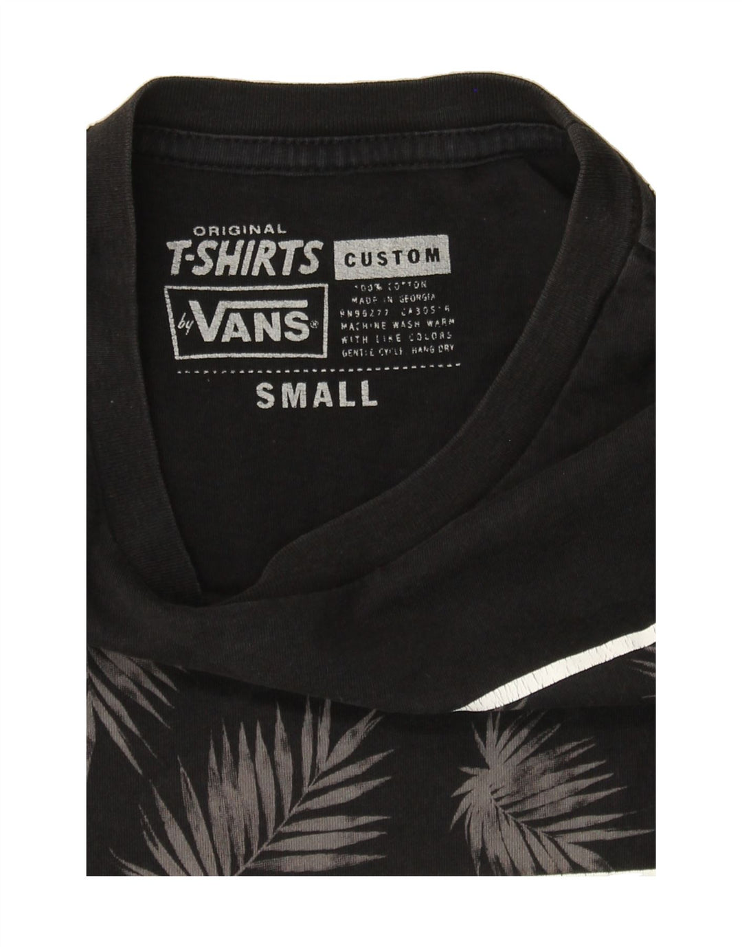 VANS Mens Custom Fit Graphic T-Shirt Top Small Black Cotton Vintage Vans and Second-Hand Vans from Messina Hembry 